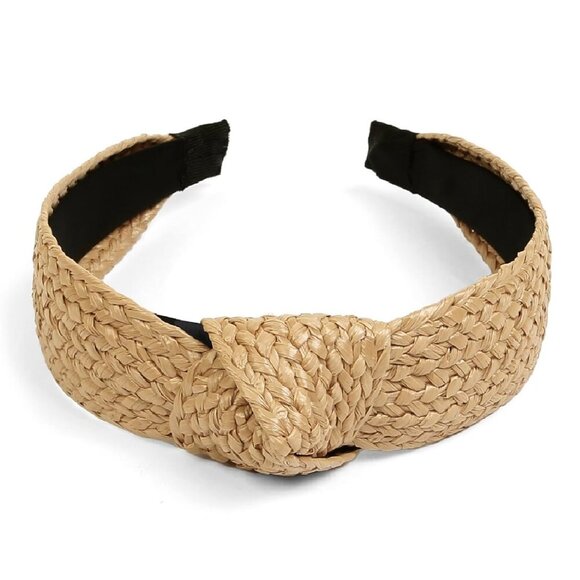 Knotted Headbands for Women Summer Trendy Straw Headband with Knot, 3PCS Women B - Picture 3 of 7